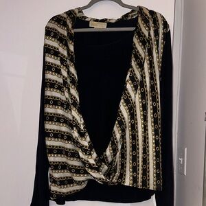 Michael Kors Black Top with Gold Chain Design